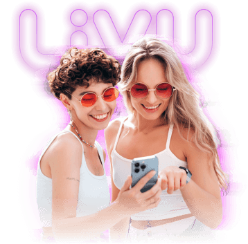Two LivU users enjoying a video chat together — make new friends on LivU