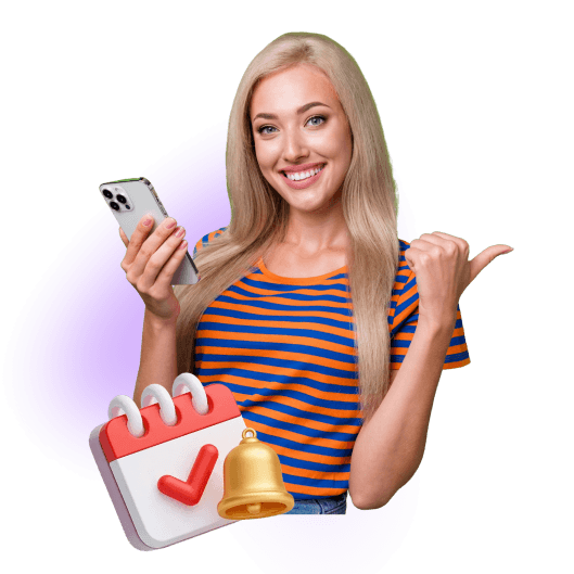 Young woman recommending LivU's daily check-in tasks to earn free coins every day