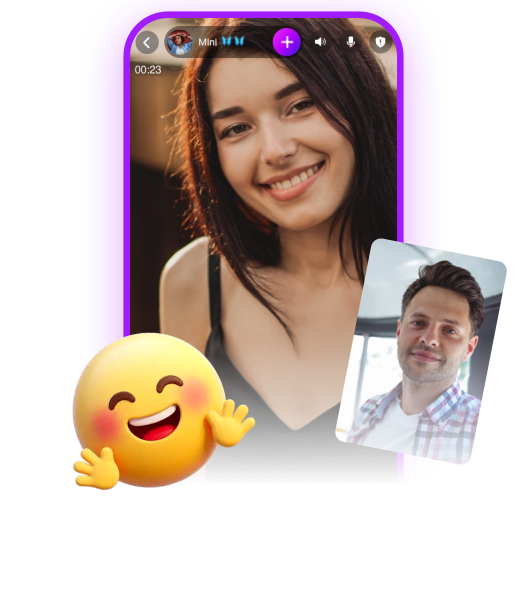1-on-1 video chat on LivU with real-time translation in 28 languages — face-to-face conversation